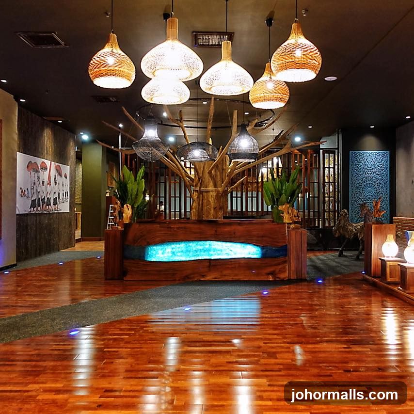 Interior of a lobby with a reception desk