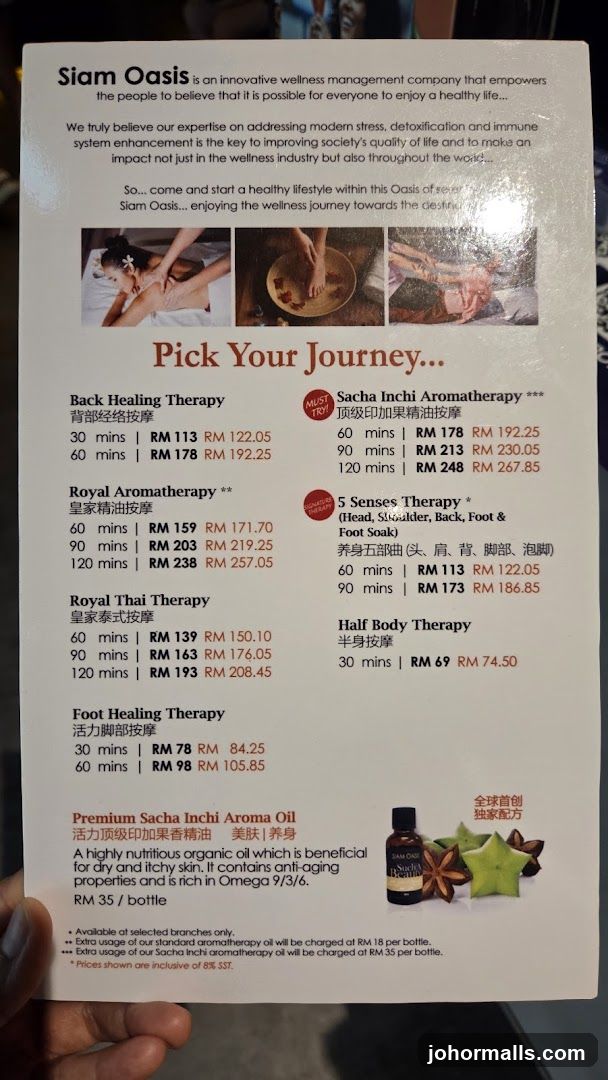 Siam Oasis Pick Your Journey
