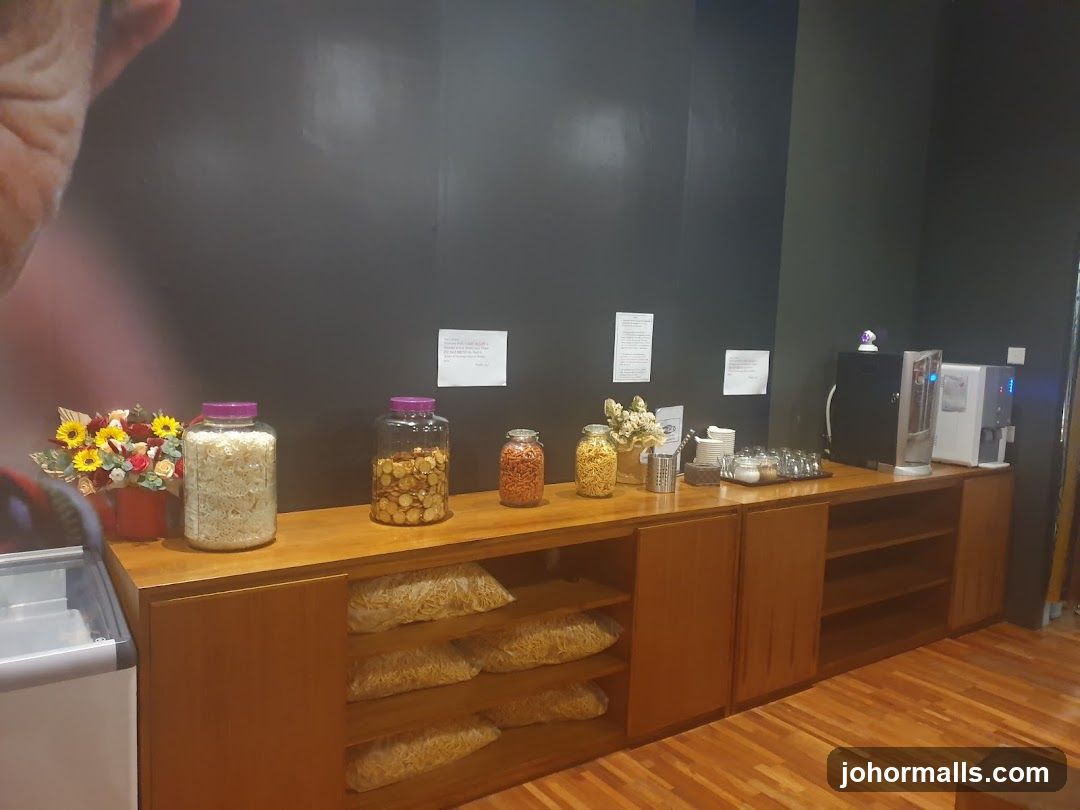Buffet Station with Snacks and Drinks