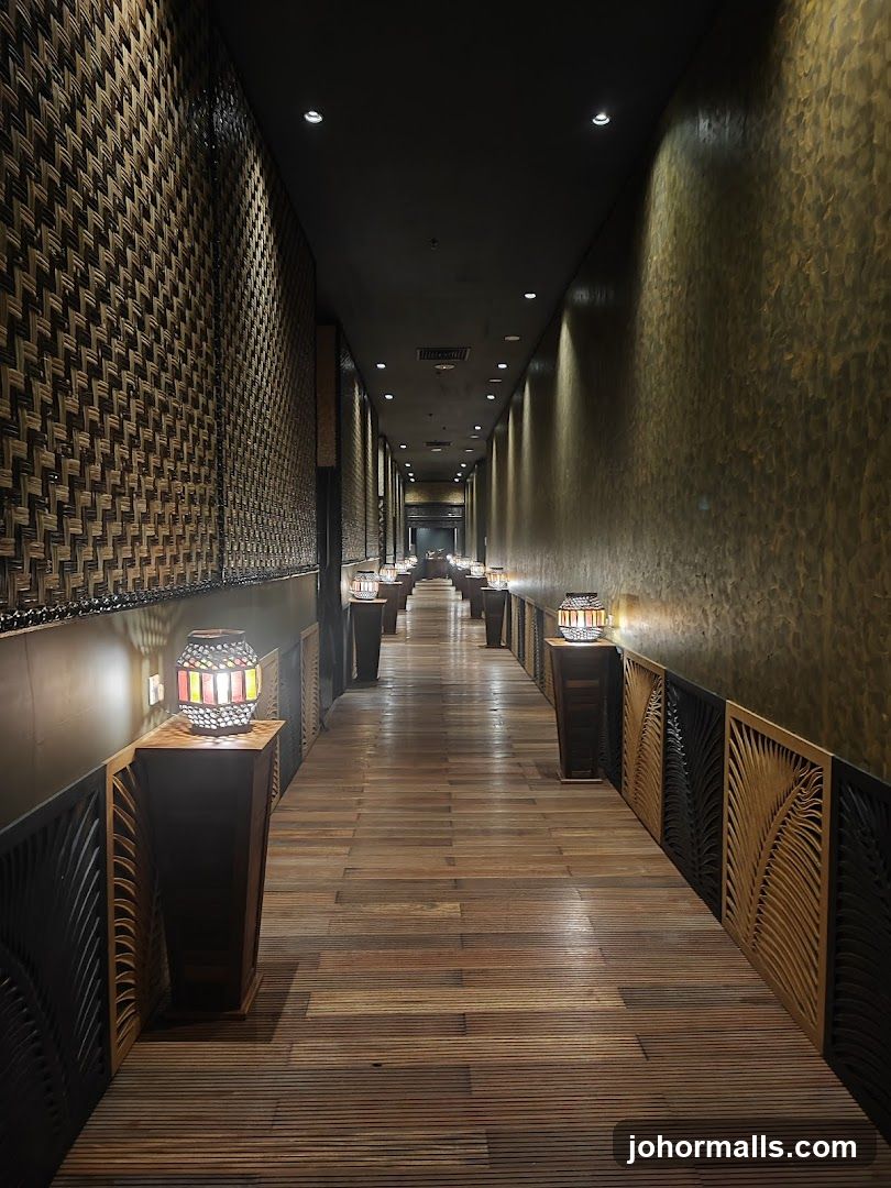 Hallway with decorative lighting