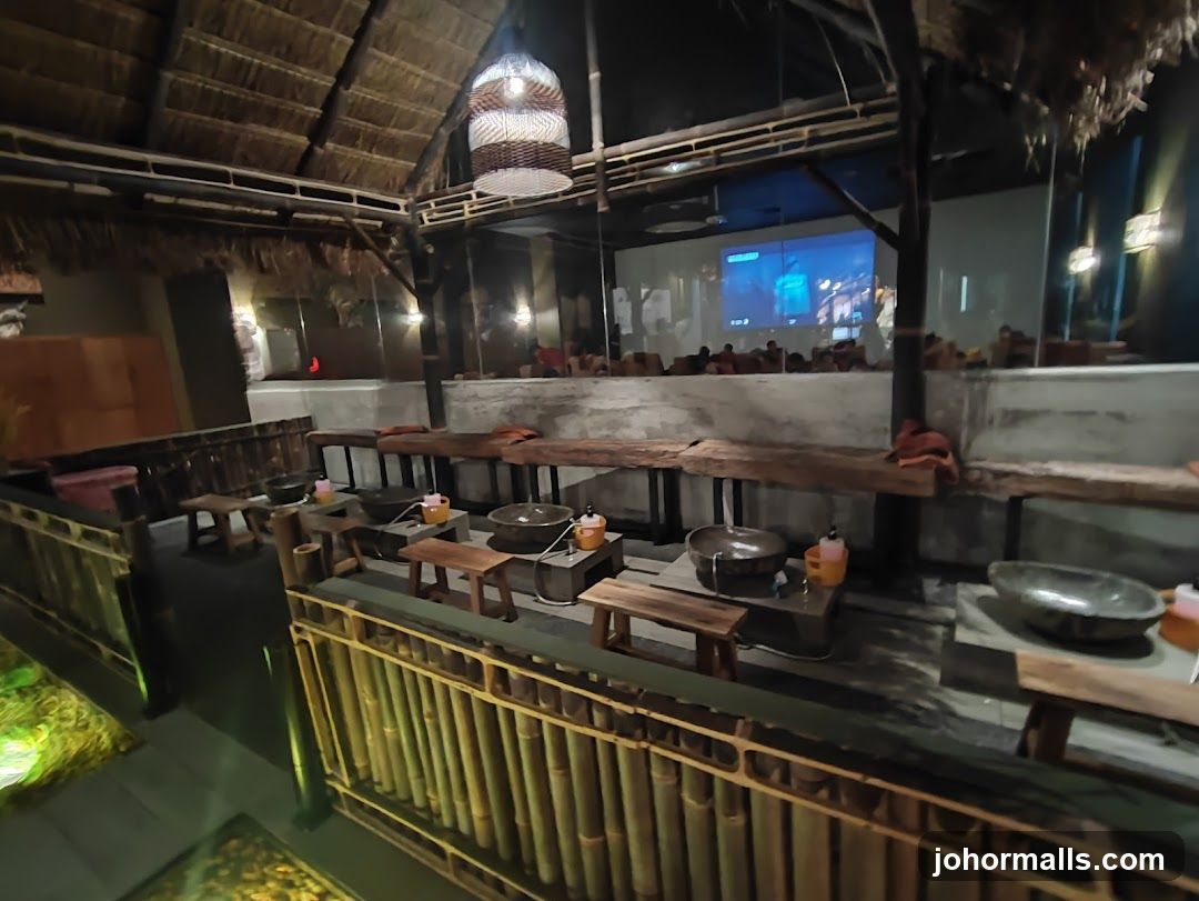 Restaurant Interior with Projection Screen