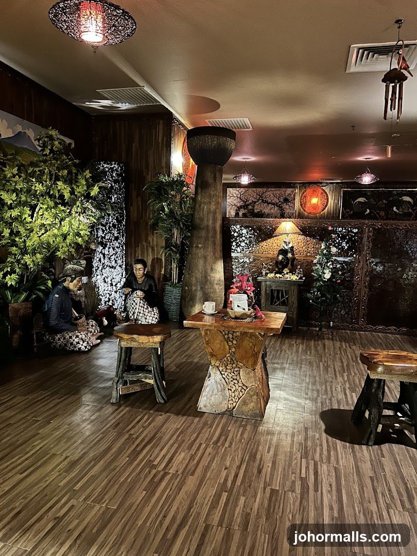 Interior of a restaurant with decorative elements