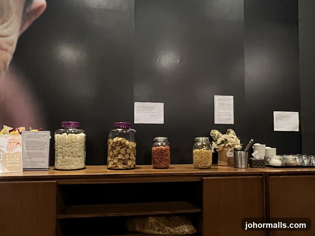 Display of dried goods and decorative items