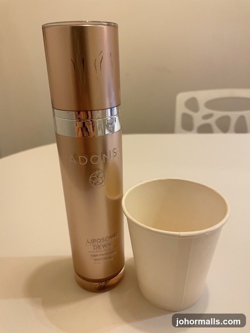 Adonis Liposome Dews Bottle and Cup