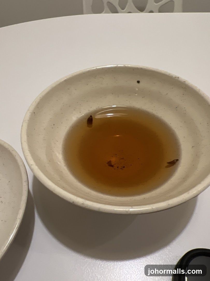 Tea with debris