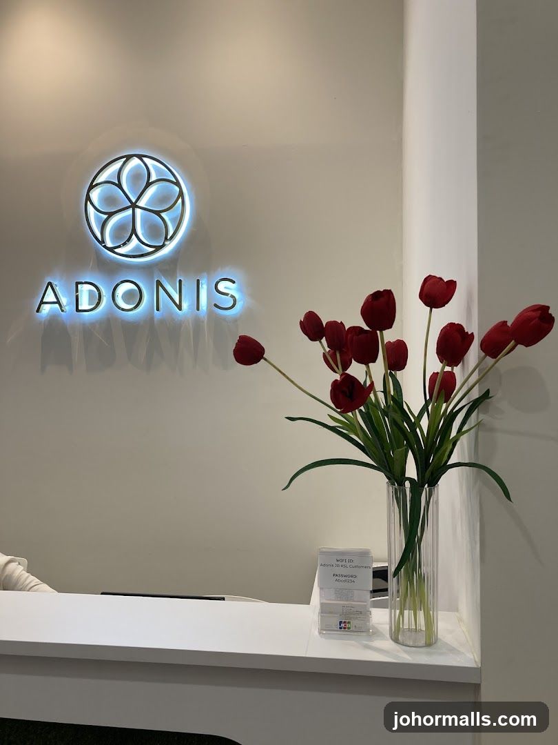 Reception Desk with Adonis Logo
