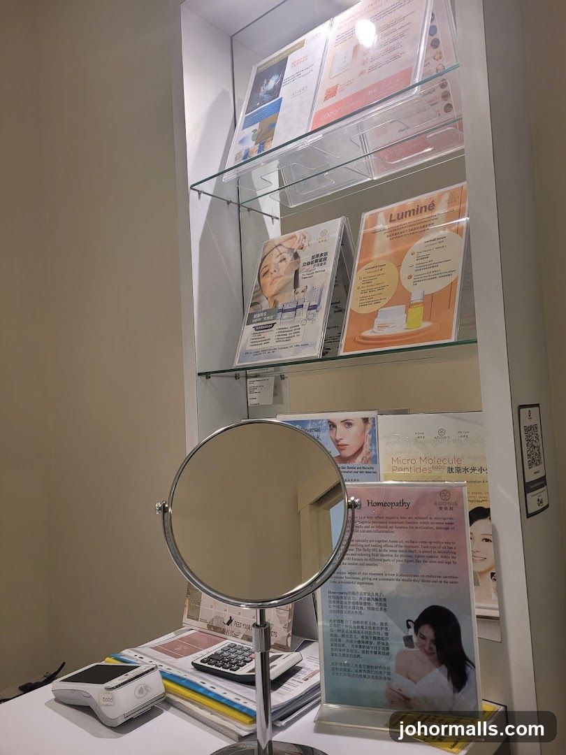 Display Shelf with Promotional Materials