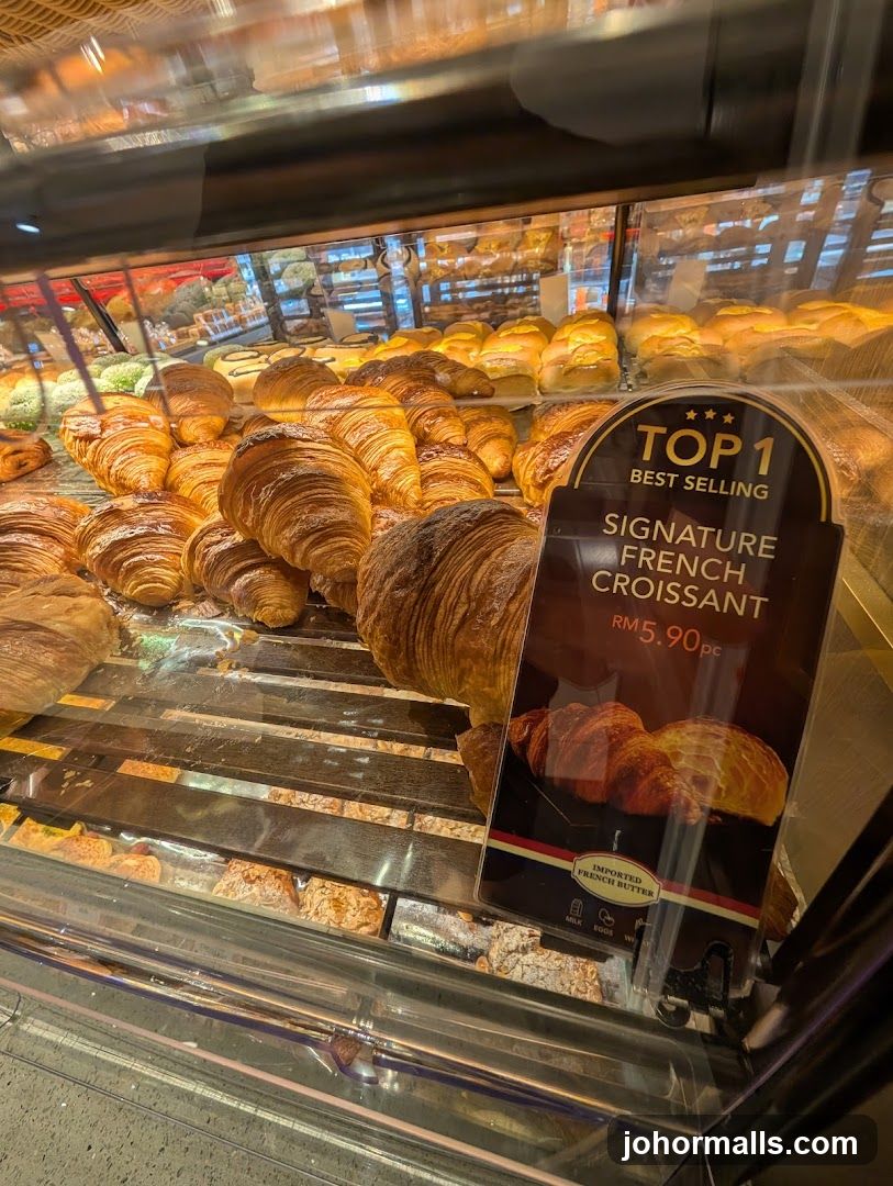 Croissants in a Display Case