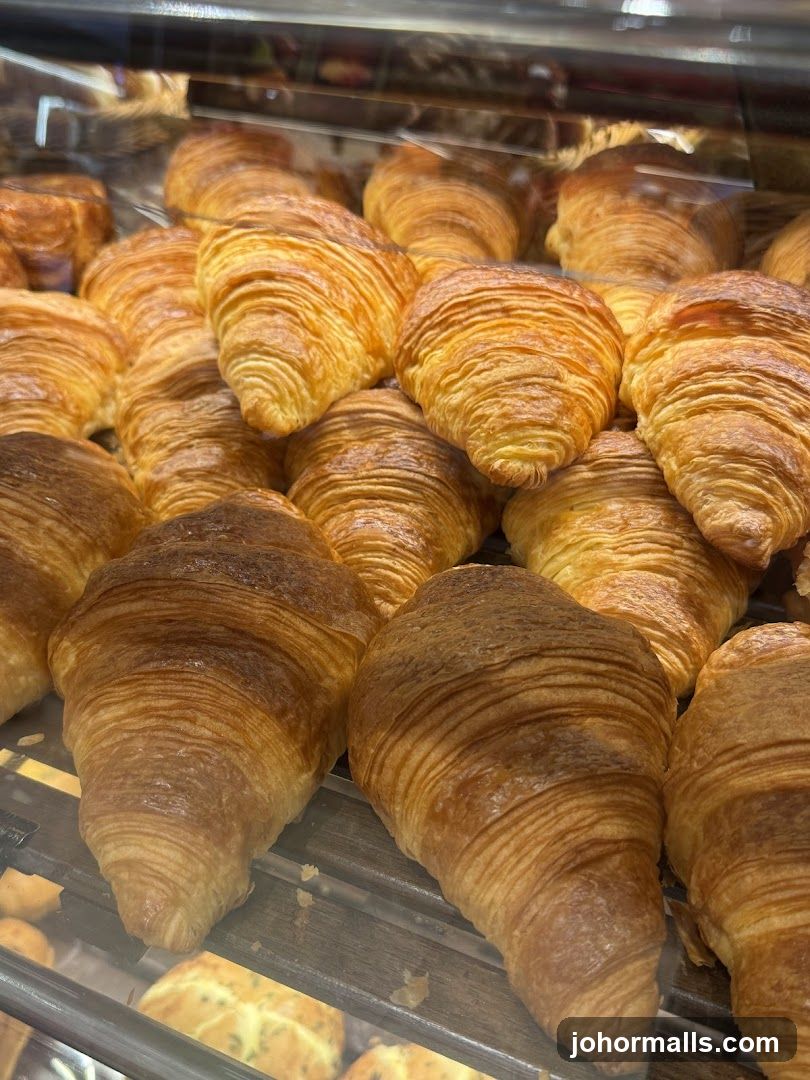 Croissants in a Display Case