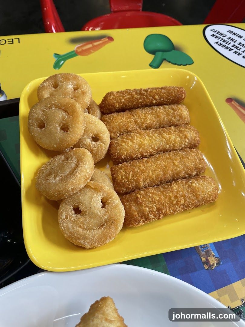 Happy Face Fries and Mozzarella Sticks