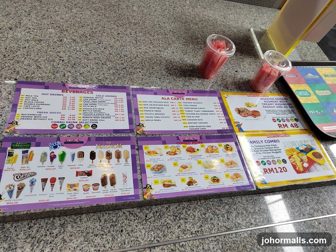 Beverages, Ala Carte, Combos, and Monthly Specials