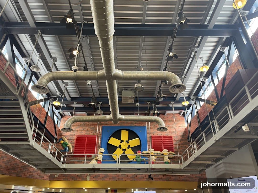 Industrial-themed interior with Lego figures