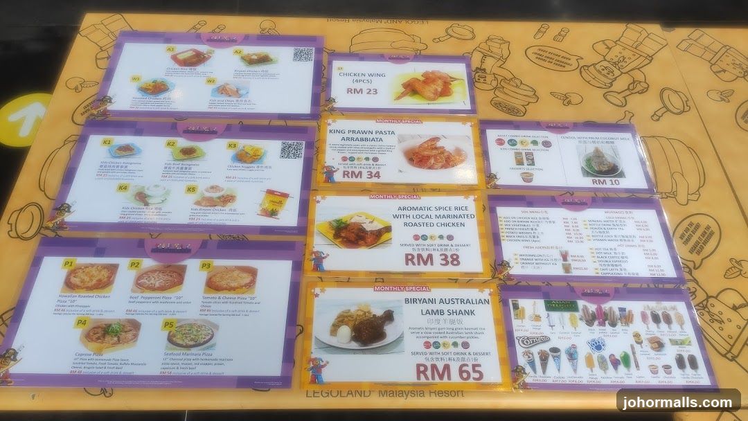 Legoland Malaysia Resort Menu