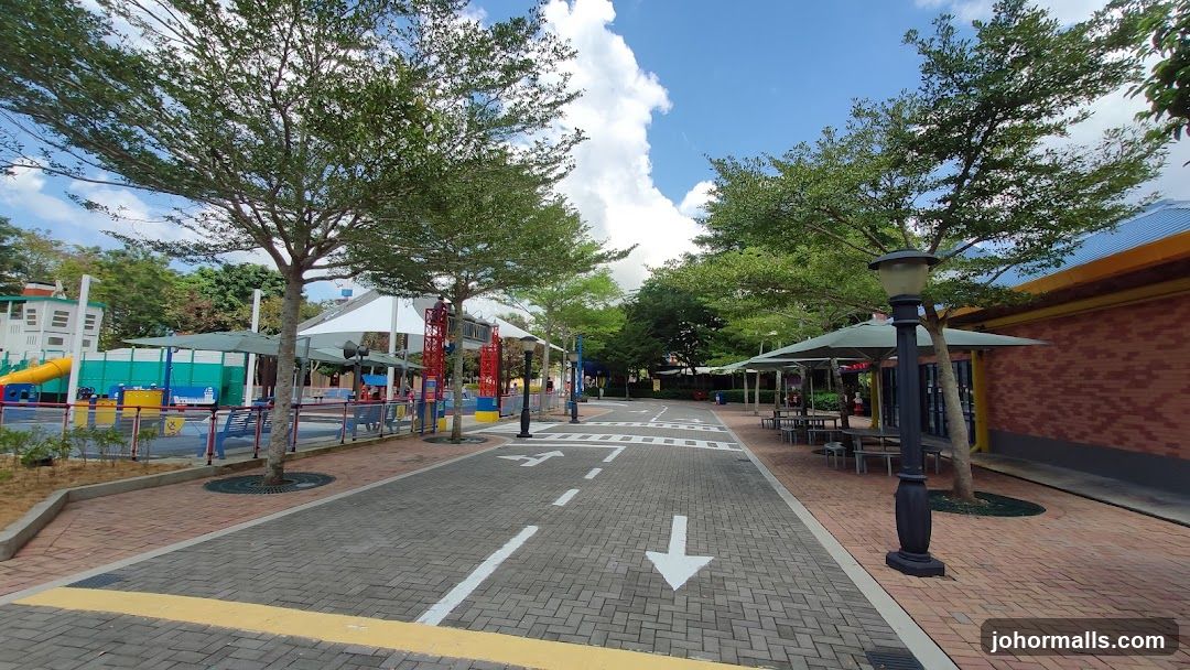 Playground area with road markings