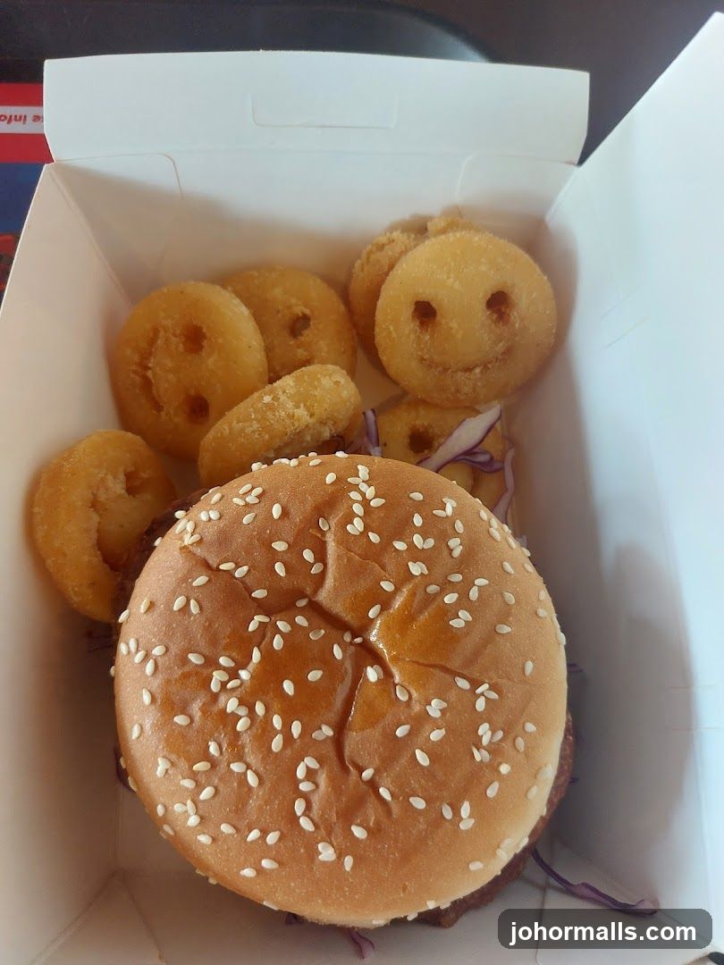 Burger and Smiley Fries