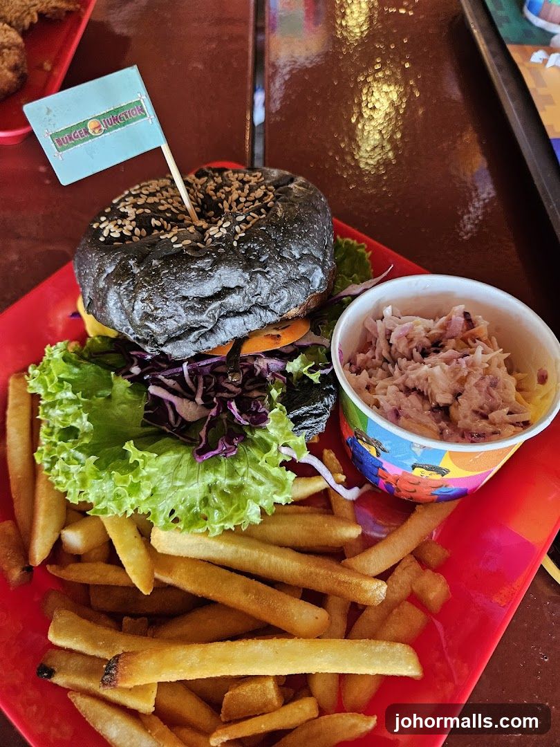 Burger with Fries and Coleslaw