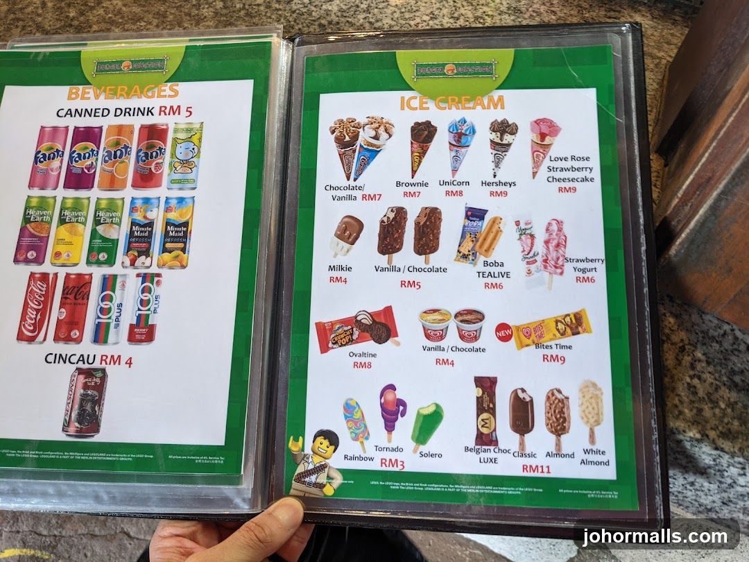 Beverages and Ice Cream Menu