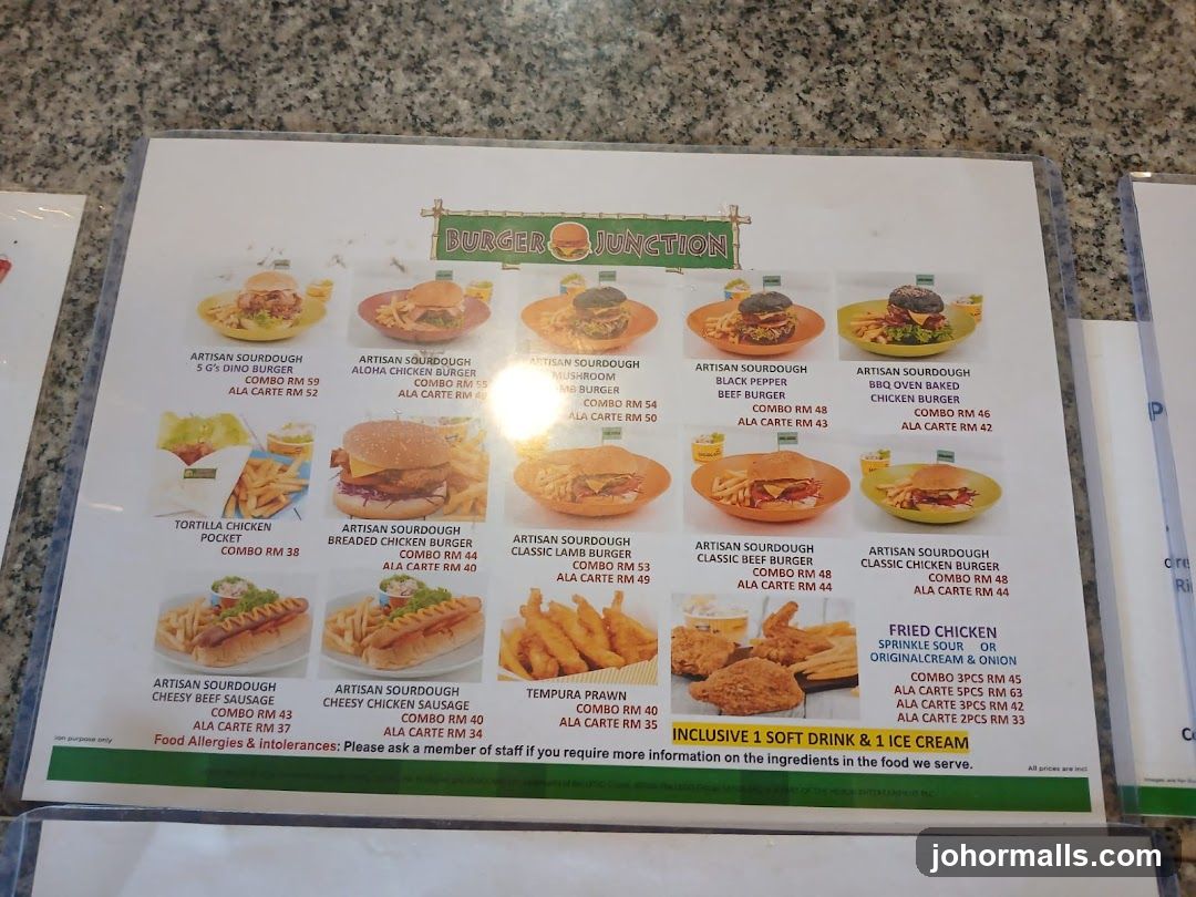 Burger Junction Menu