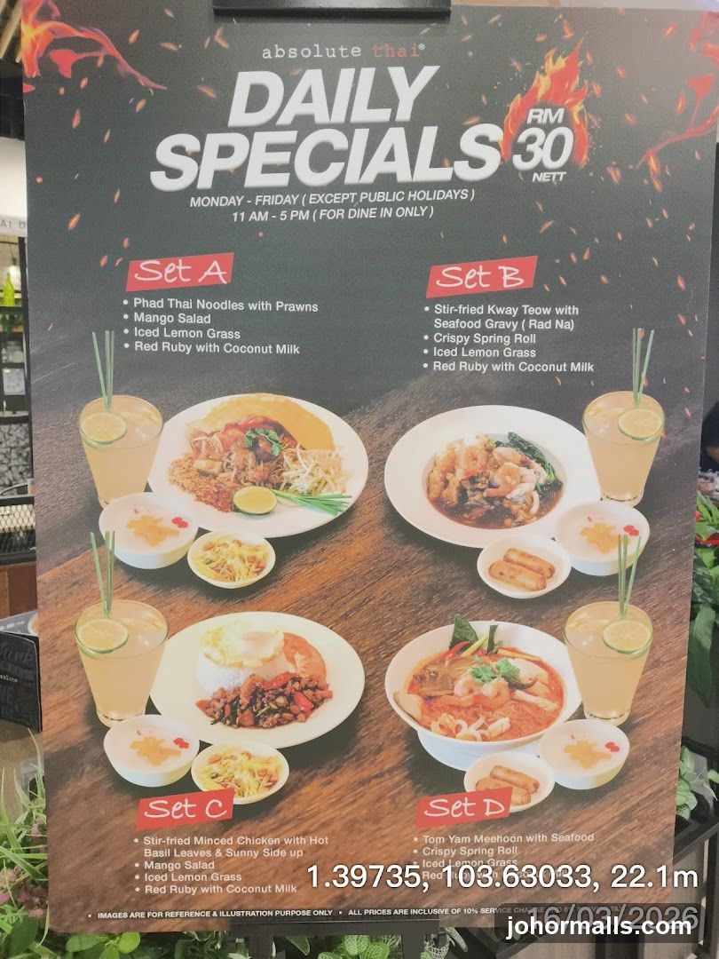 Daily Specials Menu