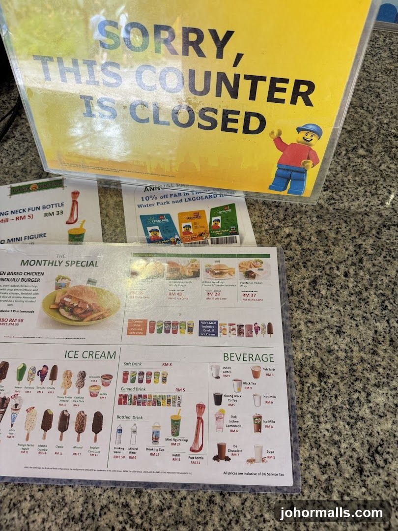 Counter Closed Sign and Menu