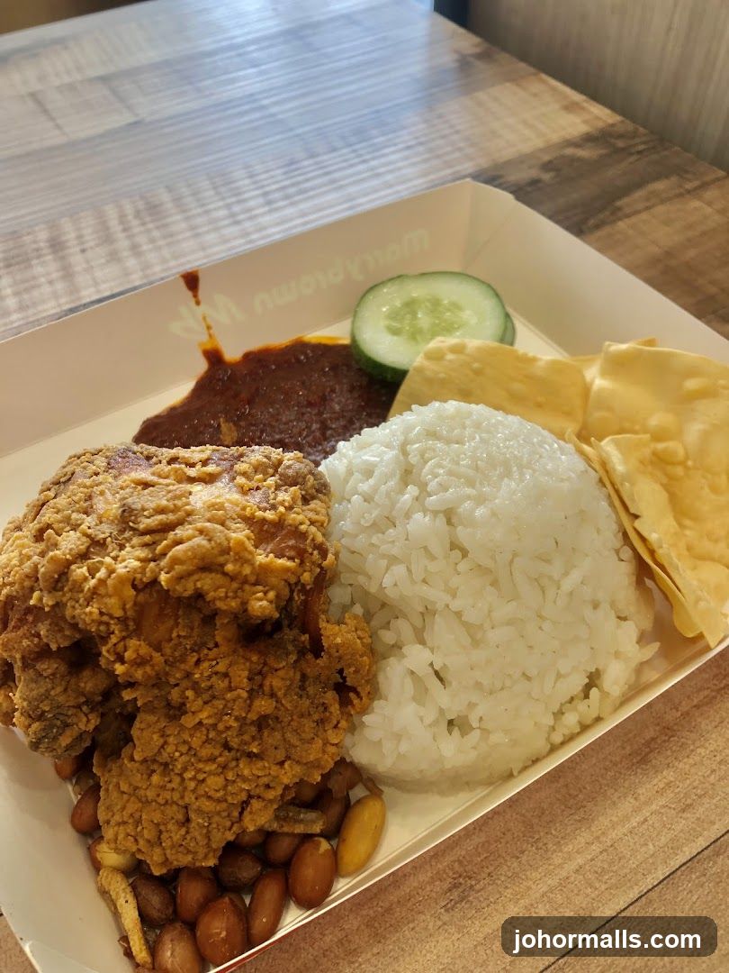 Nasi Lemak with Fried Chicken