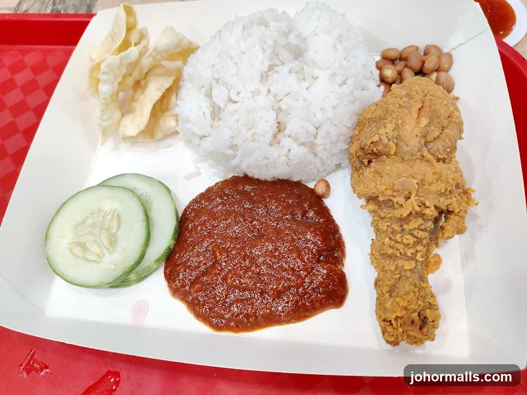 Nasi Lemak with Fried Chicken