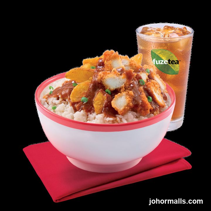 Chicken and Rice Bowl with Iced Tea
