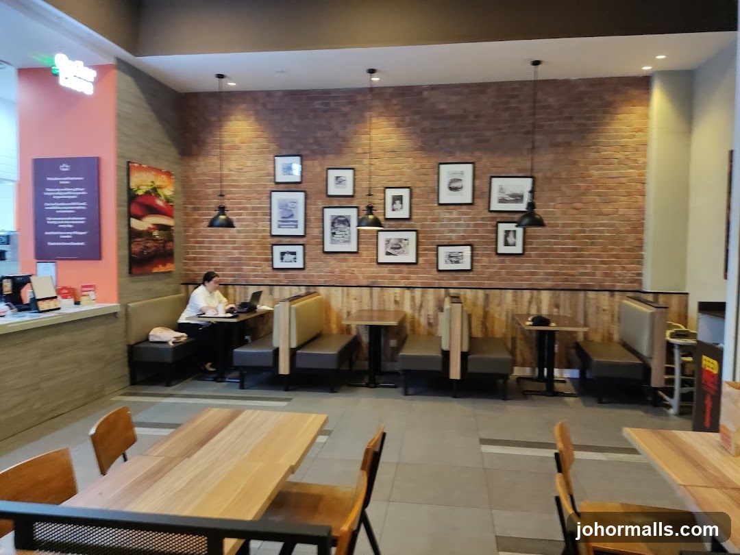 Restaurant Interior with Brick Wall and Booth Seating