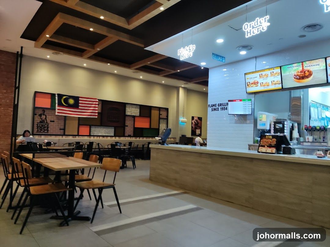 Restaurant Interior with Malaysian Flag