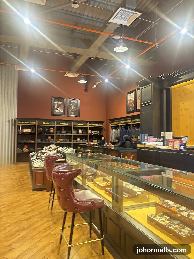 Store Interior with Display Cases and Shelving