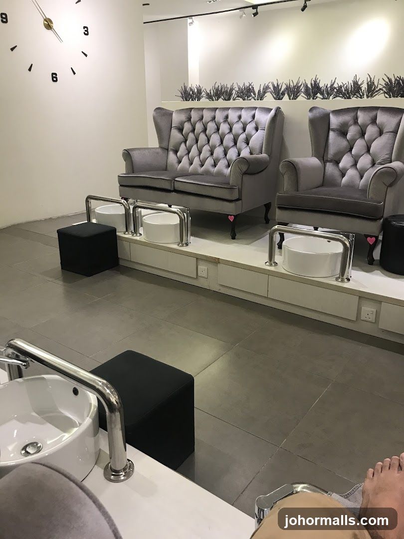 Pedicure chairs and foot baths