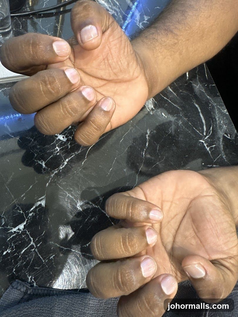 Hands with manicured nails