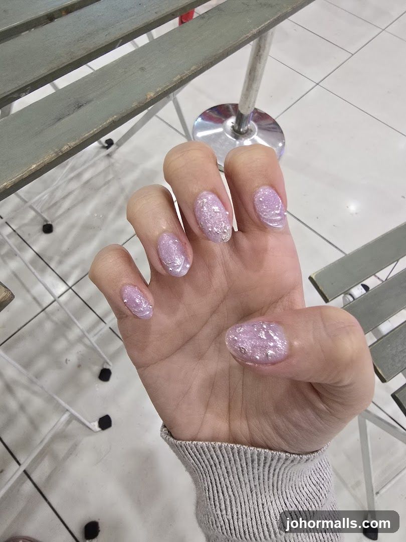 Sparkling Lavender Nails