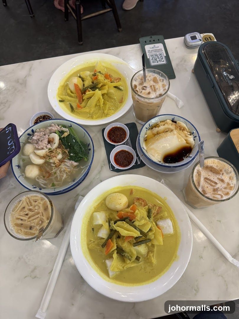Table with food and drinks