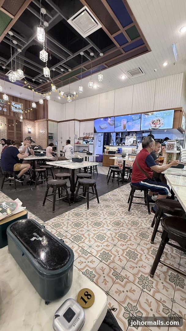 Interior of a cafe with patrons