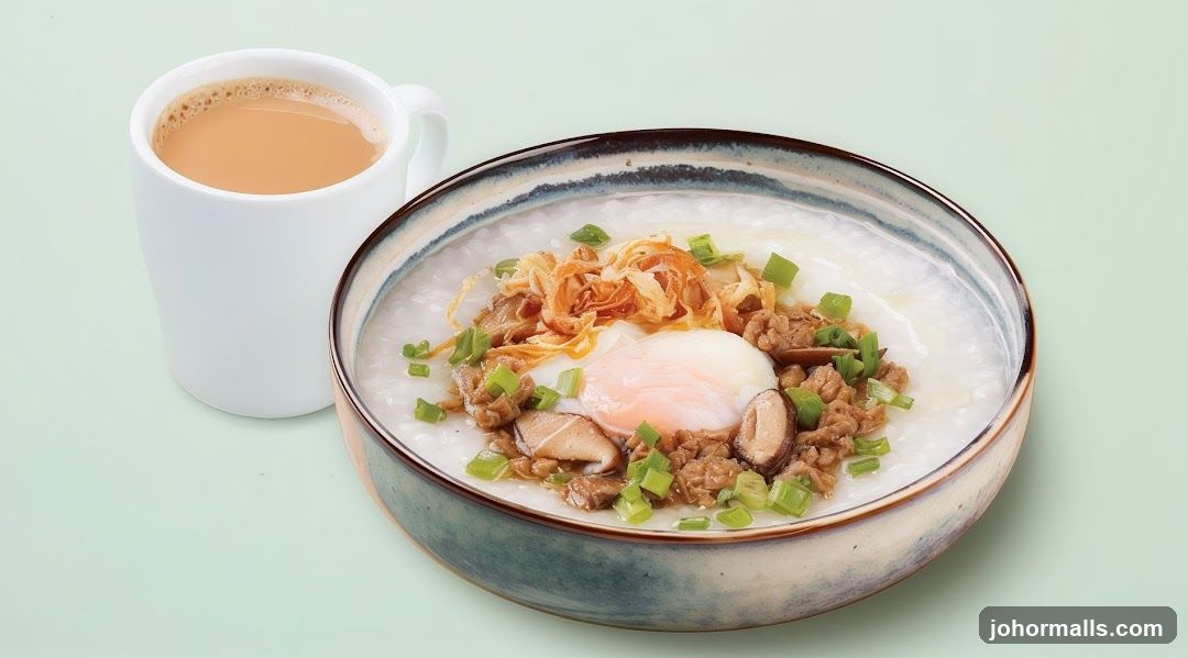 Congee with Egg and Drink