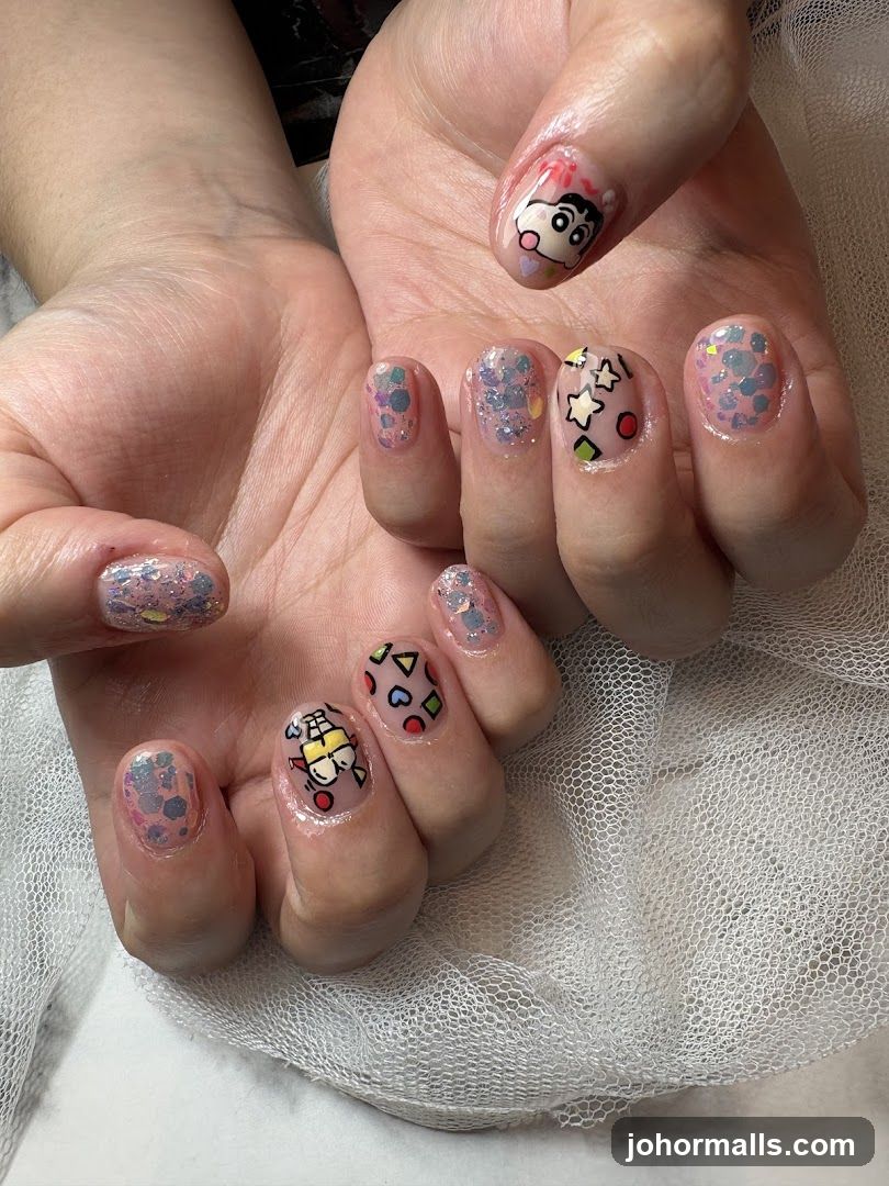 Nail Art with Cartoon Characters
