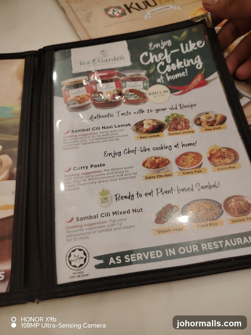 Tea Garden Menu