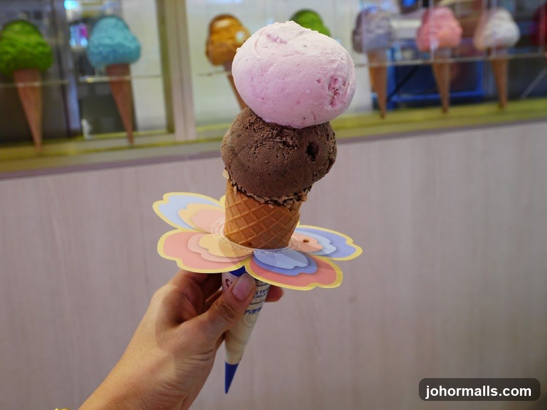 Triple Scoop Ice Cream Cone