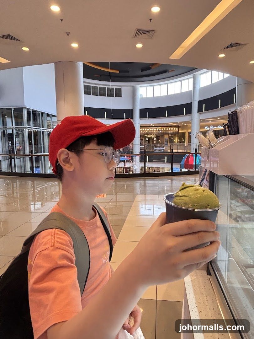 Boy with Ice Cream in Mall