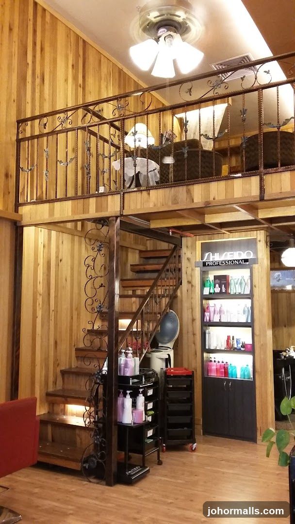 Salon Interior with Loft and Product Display