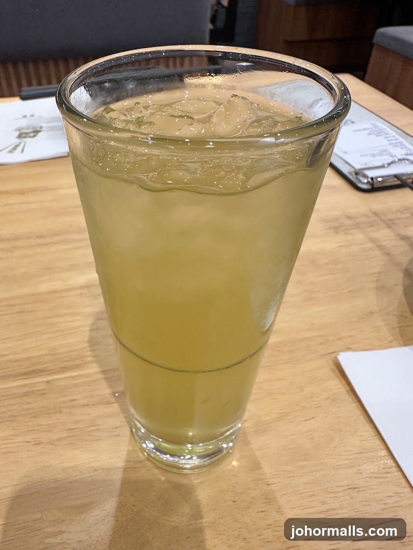 Iced Beverage on a Wooden Table