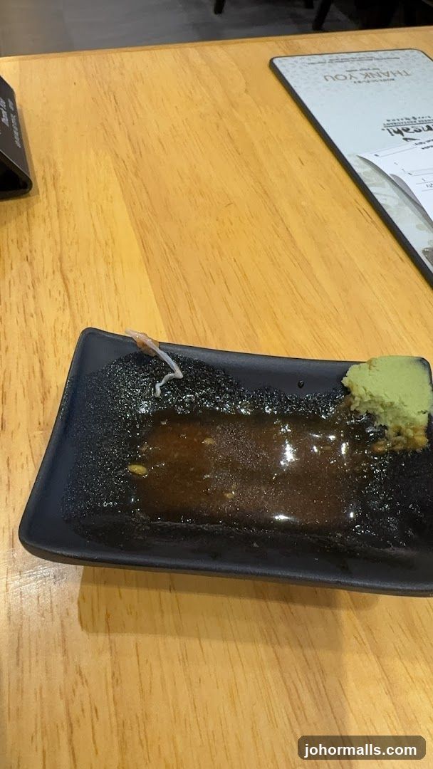 Empty Sushi Plate with Wasabi