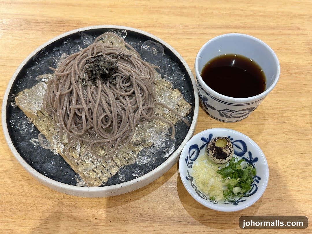 Soba Noodles with Dipping Sauce and Condiments