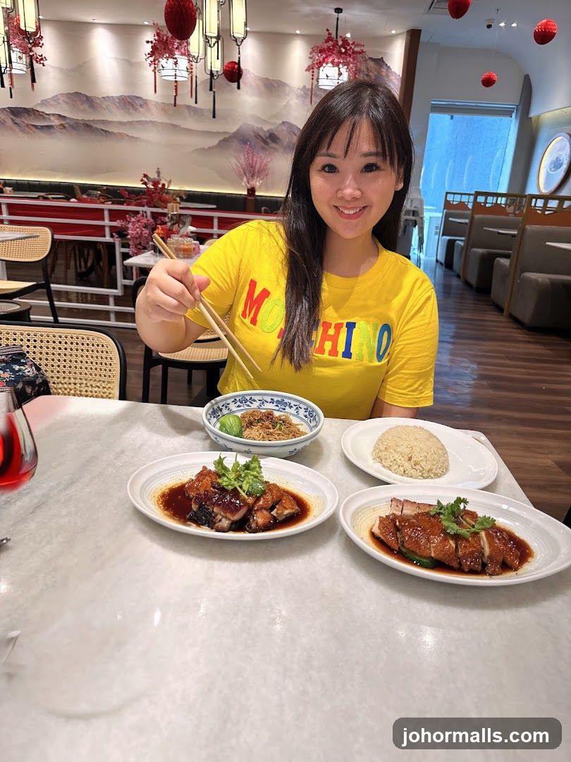 Woman eating at a restaurant