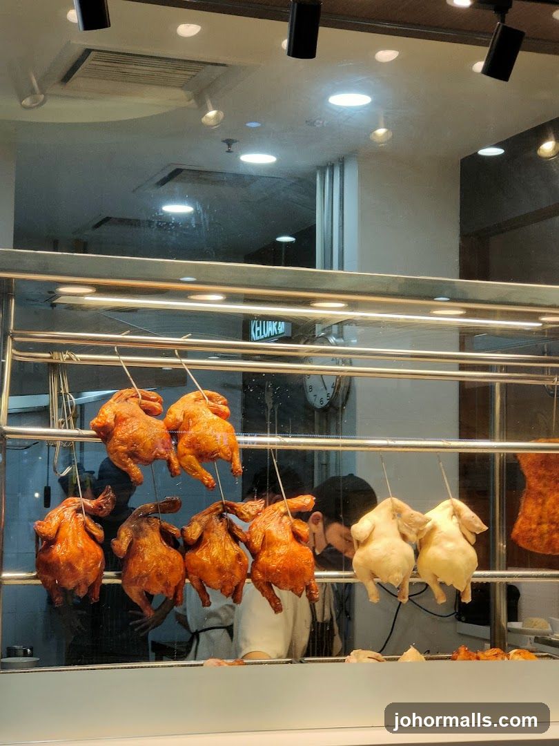 Roasted Chickens in Display