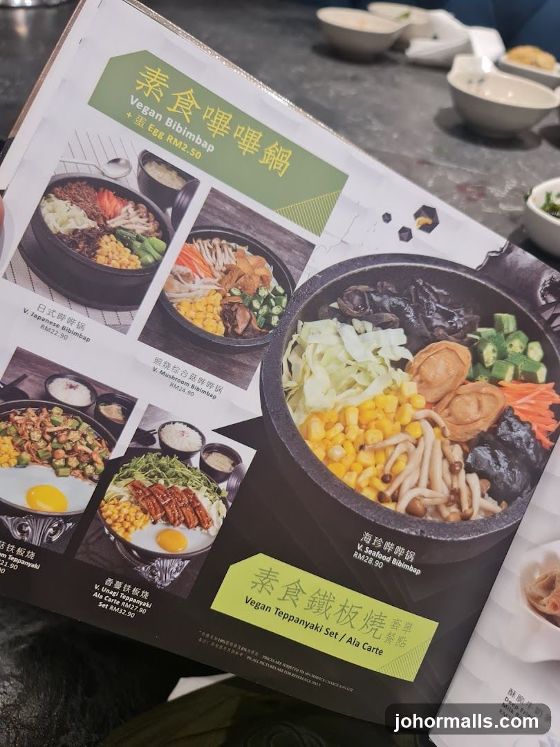 Vegan Bibimbap and Teppanyaki Menu