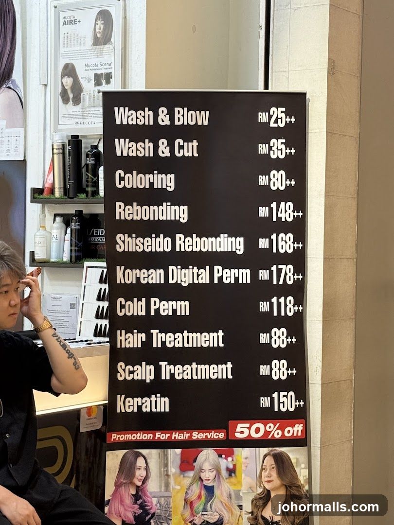 Hair Services Menu