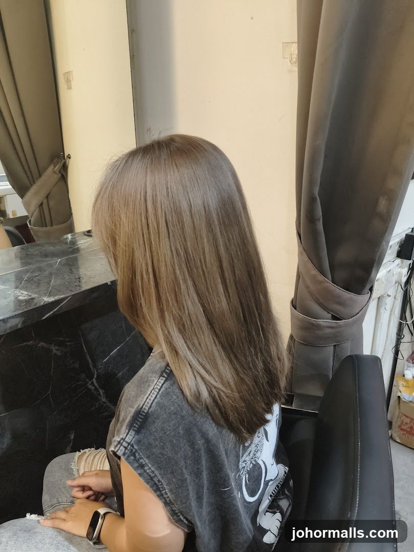 Woman with freshly colored hair