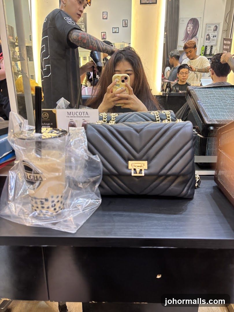 Hair Salon Interior with Customer